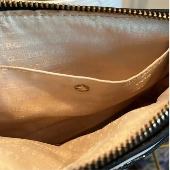 Kate Spade STORYBOOK Black and White Striped Nylon Crossbody Bag EUC - Picture 4 of 6